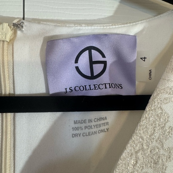 Elegant Cream Sleeveless Dress JS Collections NWT Size 4 - Picture 4 of 5
